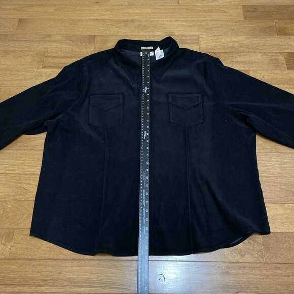 White Stag Microfiber Zip Up Shirt Jacket Shacket Womens Plus Size 26W Black NWT - Picture 11 of 12